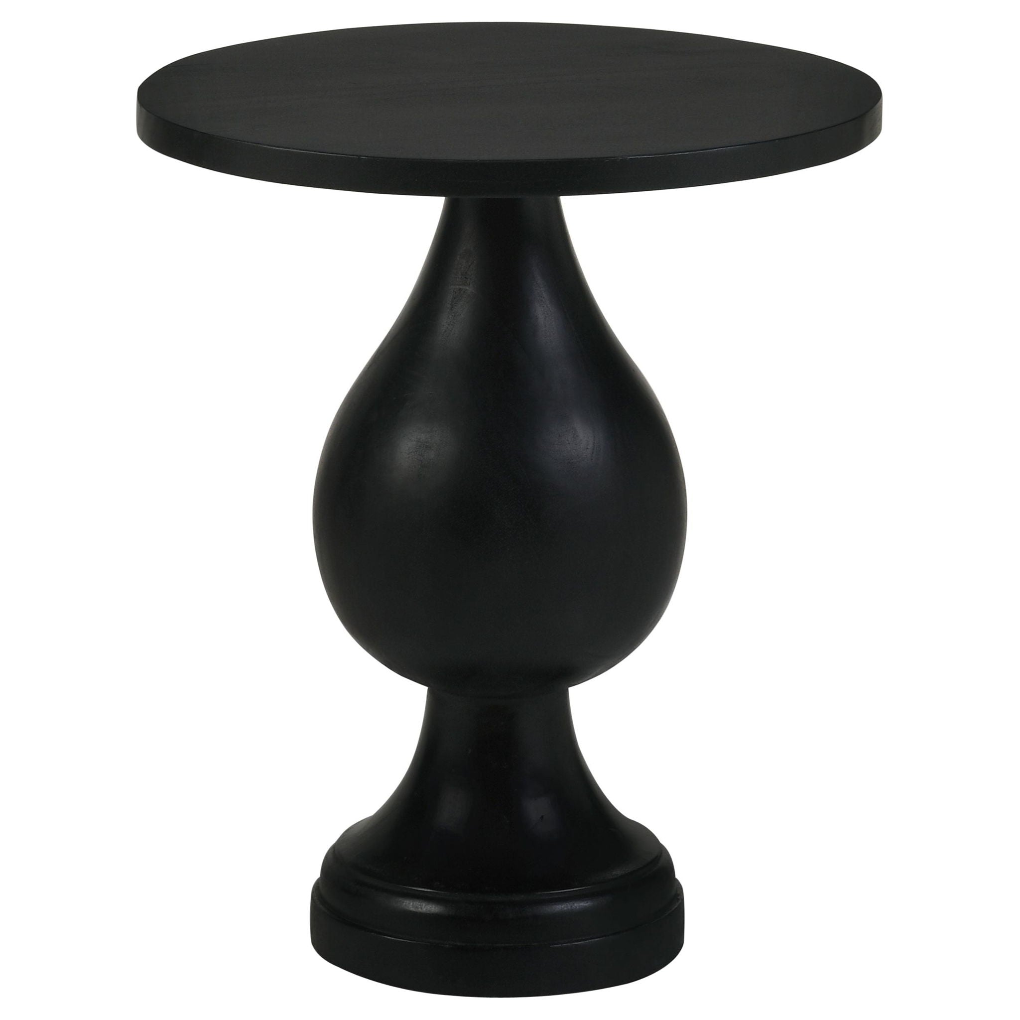 Dianella Round Pedestal Base Accent Side Table Black Stain - Atlantic Fine Furniture Melbourne FL