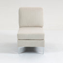 Single Couch Modular Armless Accent Chair With Back Cushion