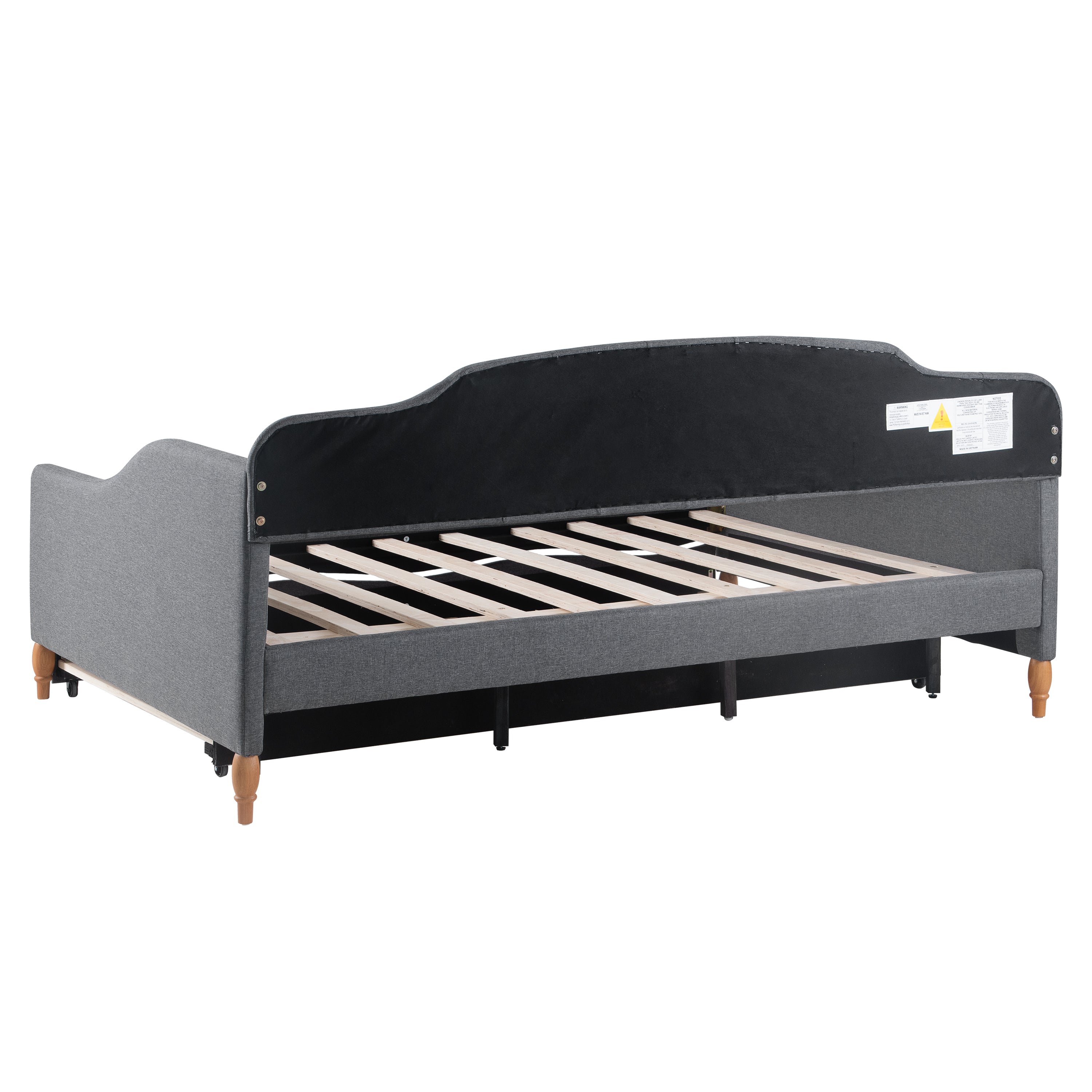 Full Size Vintage Upholstery Daybed with Trundle,Gray - Atlantic Fine Furniture Melbourne FL