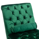 Velvet Chaise Lounge Indoor, Button Tufted Upholstered Chaise Lounge Chair With Pillow