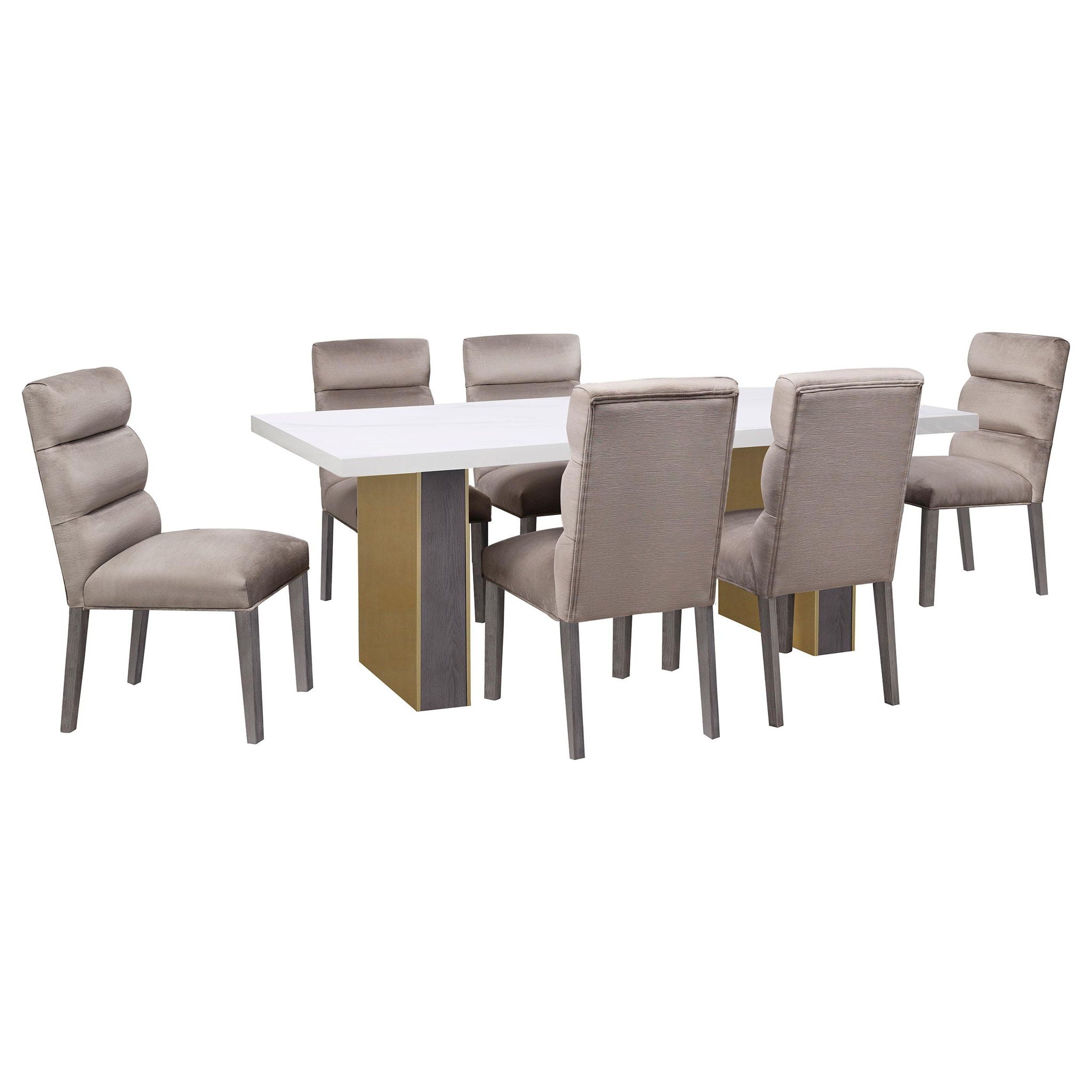 Carla Velvet Upholstered Dining Side Chair Ash (Set of 2) - Atlantic Fine Furniture Melbourne FL