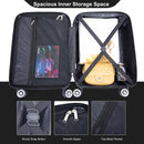 4 Piece Lightweight Suitcase, Makeup Box, Aircraft Wheels
