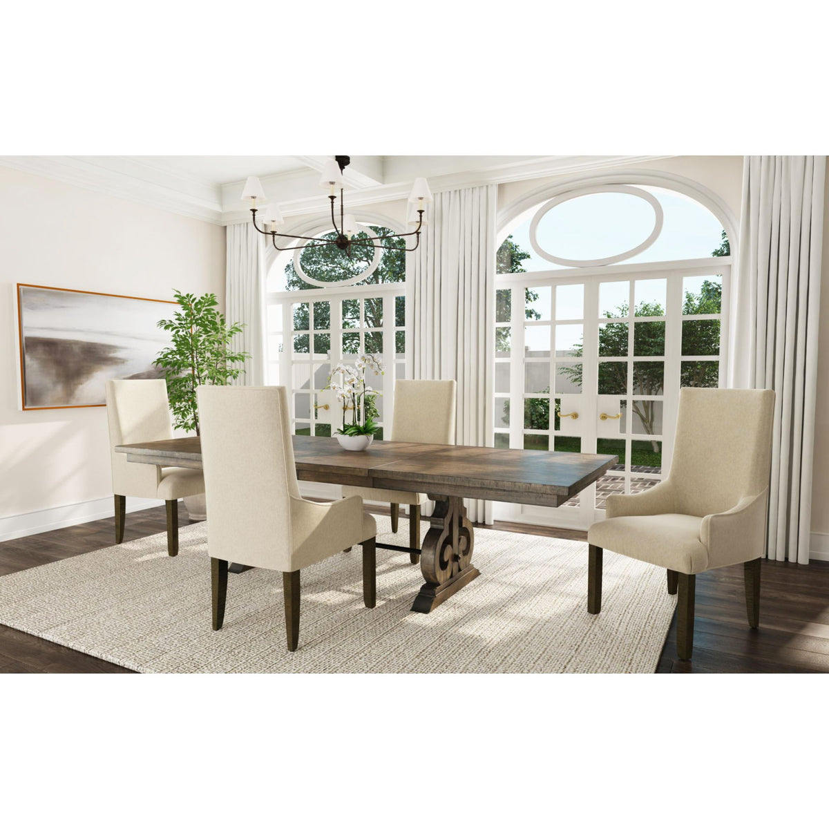 Stone Dining Table in Dark Gray by Elements International, view 9
