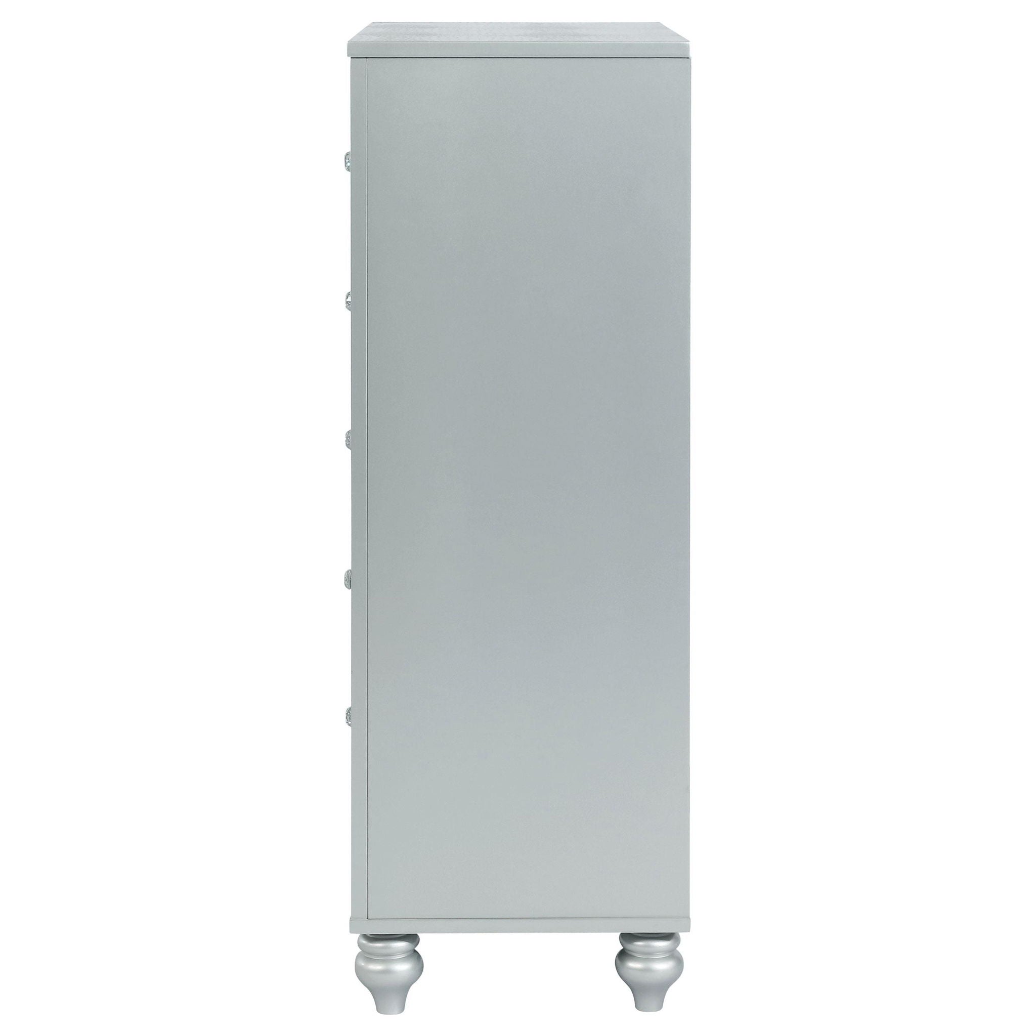 Gunnison 5-drawer Bedroom Chest Silver Metallic