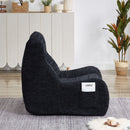 Bean Bag Chair With Armrests Oversized Comfy Beanbag Lounge Lazy Floor Sofa Accent Chair For Living Room - Black