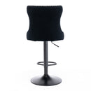 Swivel Velvet Barstools Adjusatble Seat Height, Modern Upholstered Bar Stools With Backs Comfortable Tufted For Home Pub And Kitchen Island (Set of 2)