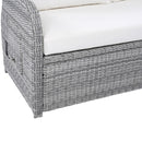 Outdoor Furniture Set Patio Rattan Furniture Set With Adjustable Table, Recliners With Extendable Side Tables And 2 Ottomans