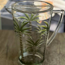 Unbreakable Plastic Water Pitcher With Lid, Palm Tree Design - Clear