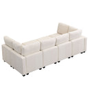 Sectional Sofa Couch Sofa Bed U-Shaped Sofa With Two Movable Ottoman And Three USB Ports For Living Room