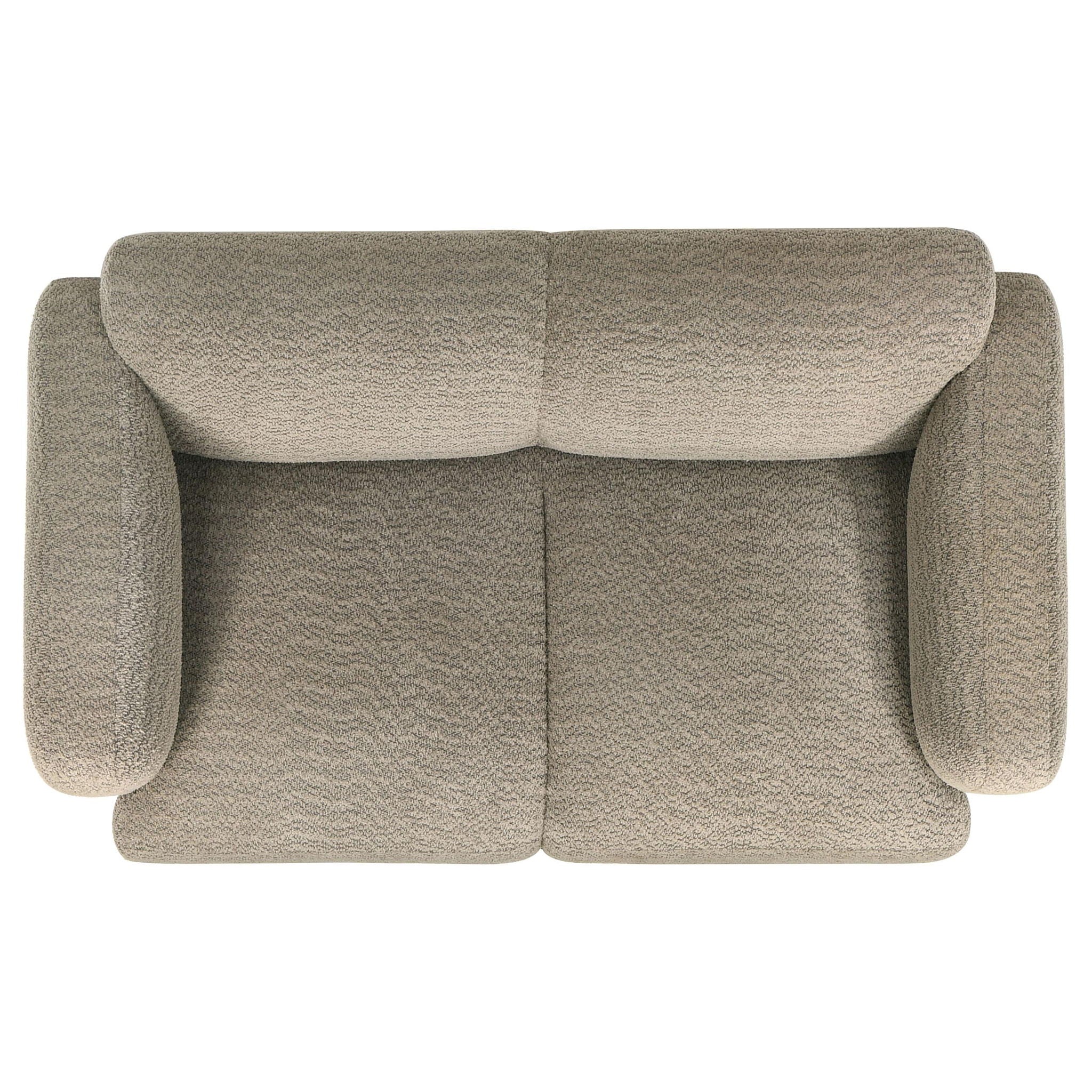 Dorset Fabric Upholstered Round Track Arm Loveseat Brown