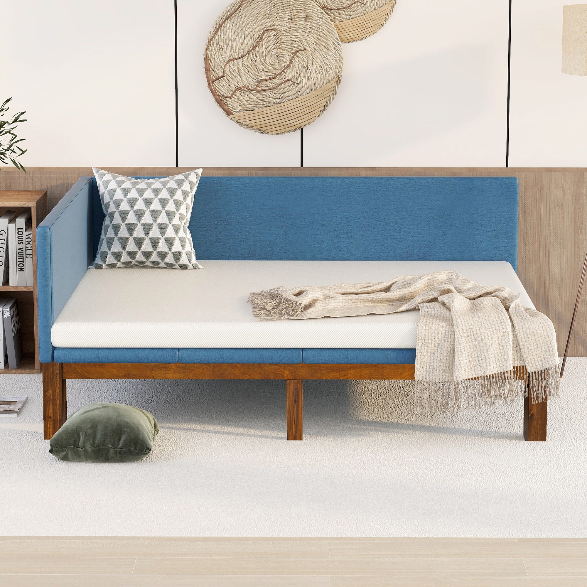 Upholstered Daybed/Sofa Bed Frame Full Size Linen-Blue - Atlantic Fine Furniture Melbourne FL