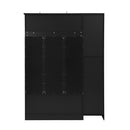 Tall Hall Tree With Shoe Storage, 4 In 1 Entryway Bench With 6 Cabinets, 4 Coat Hooks & Adjustable Shelf For Hallway - Black