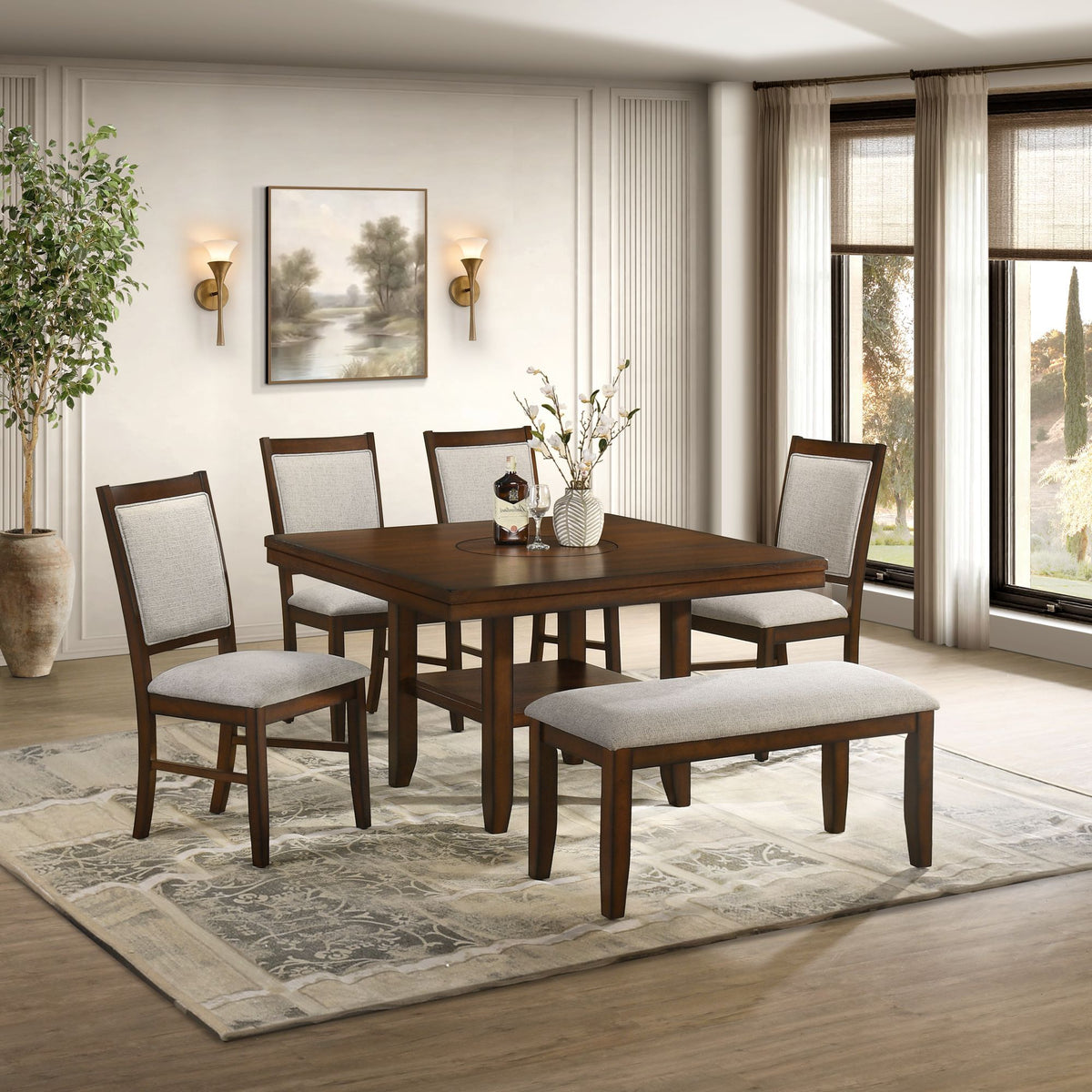 Portage Dining Bench in Brown / Beige by Elements International, view 7