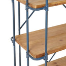 Yorktown - Industrial 5 Shelf Bookcase With Metal Pipework And Solid Fir - Natural