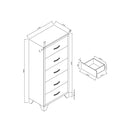 Carlos - 5 Pieces Queen Bedroom Set, Modern Design - Black