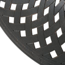 Elegant Cast Aluminum Round Bar Table With Romantic Filigree Design - Copper