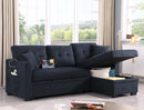 Sectional Sofa Bed L Shaped Sofa Couch Bed With USB Port, Reversible Chaise With Storage