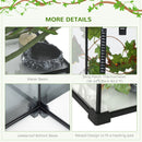 Pawhut - 14 Gallon Reptile Glass Terrarium Tank With Decor Kit Breeding Box Full View With Visually Appealing Sliding Screen Top For Lizards Frogs Snakes Spiders - Black
