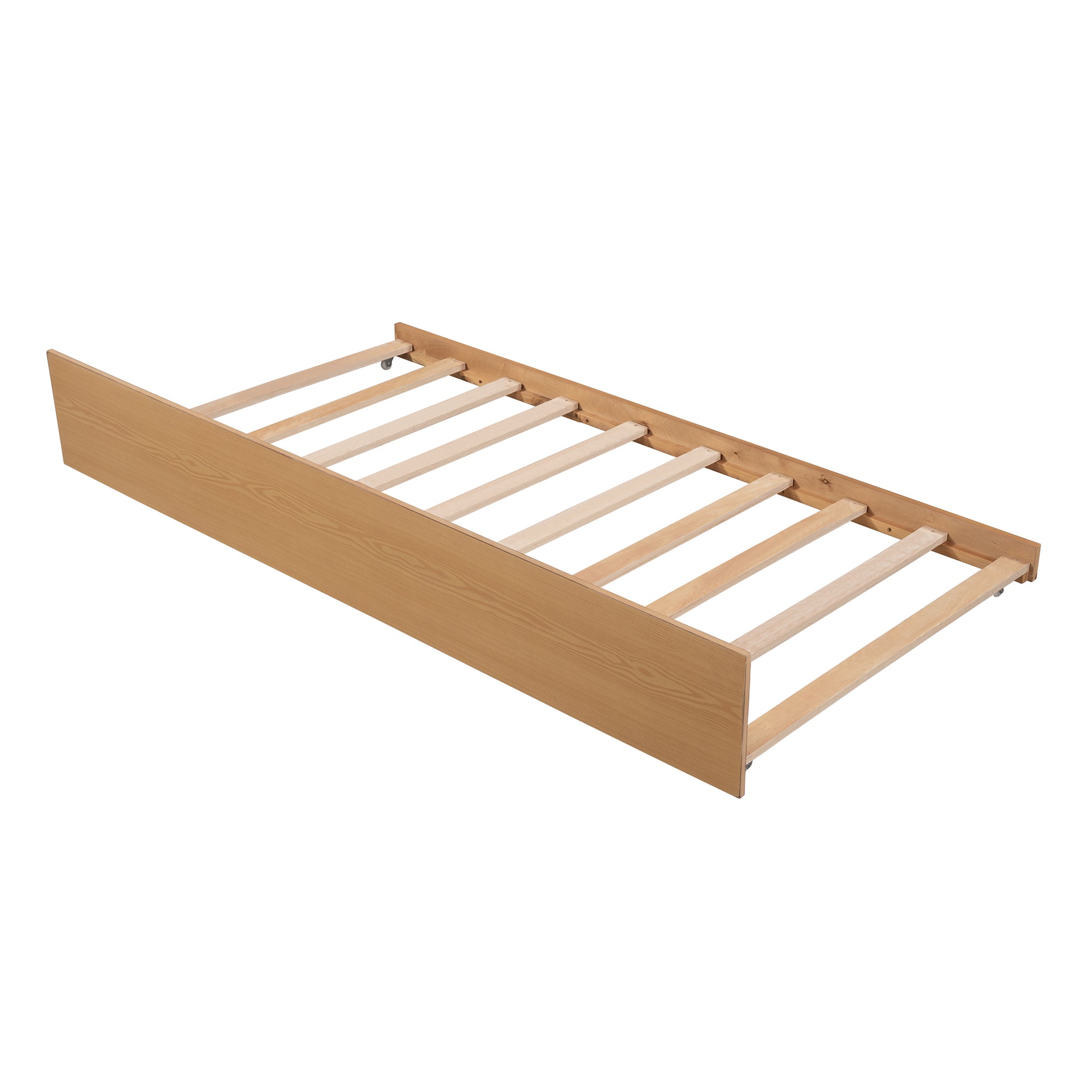 Twin Size House Bed Wood Bed with Twin Size Trundle ( Natural ) - Atlantic Fine Furniture Melbourne FL