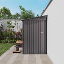 Metal Outdoor Storage Shed 4 X 9 Ft With Sloping Roof, Vents, And Side Door - Gray