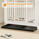 Wooden Dog Crate Furniture With Divider And Storage - White