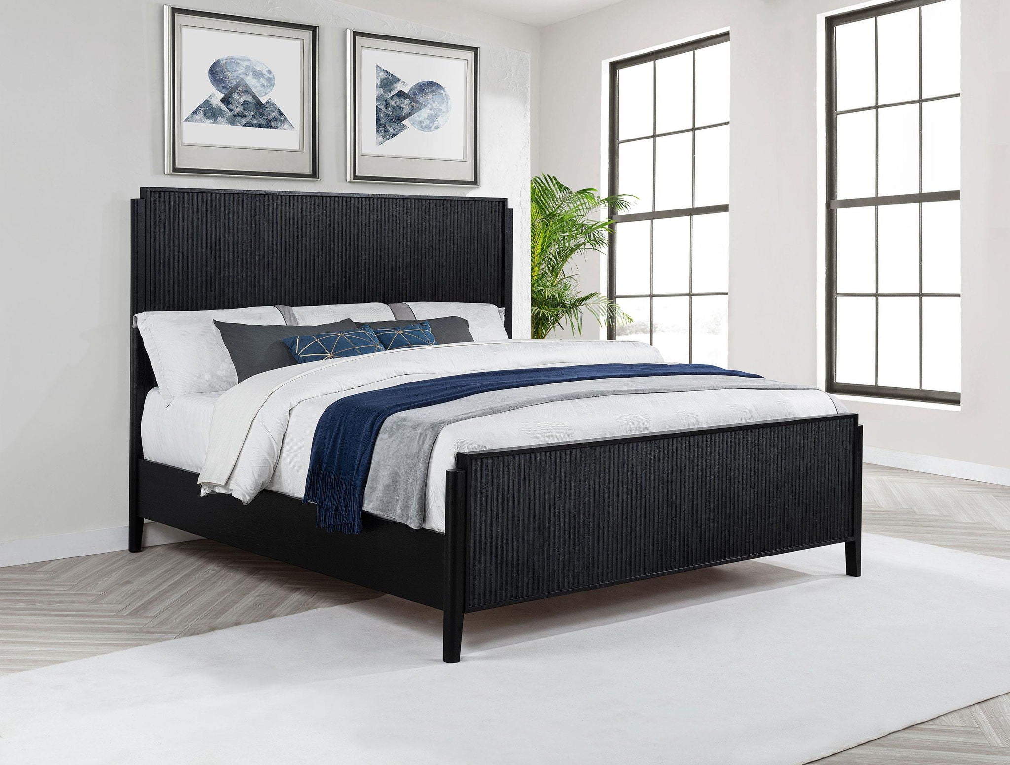 Brookmead Wood California King Panel Bed Black