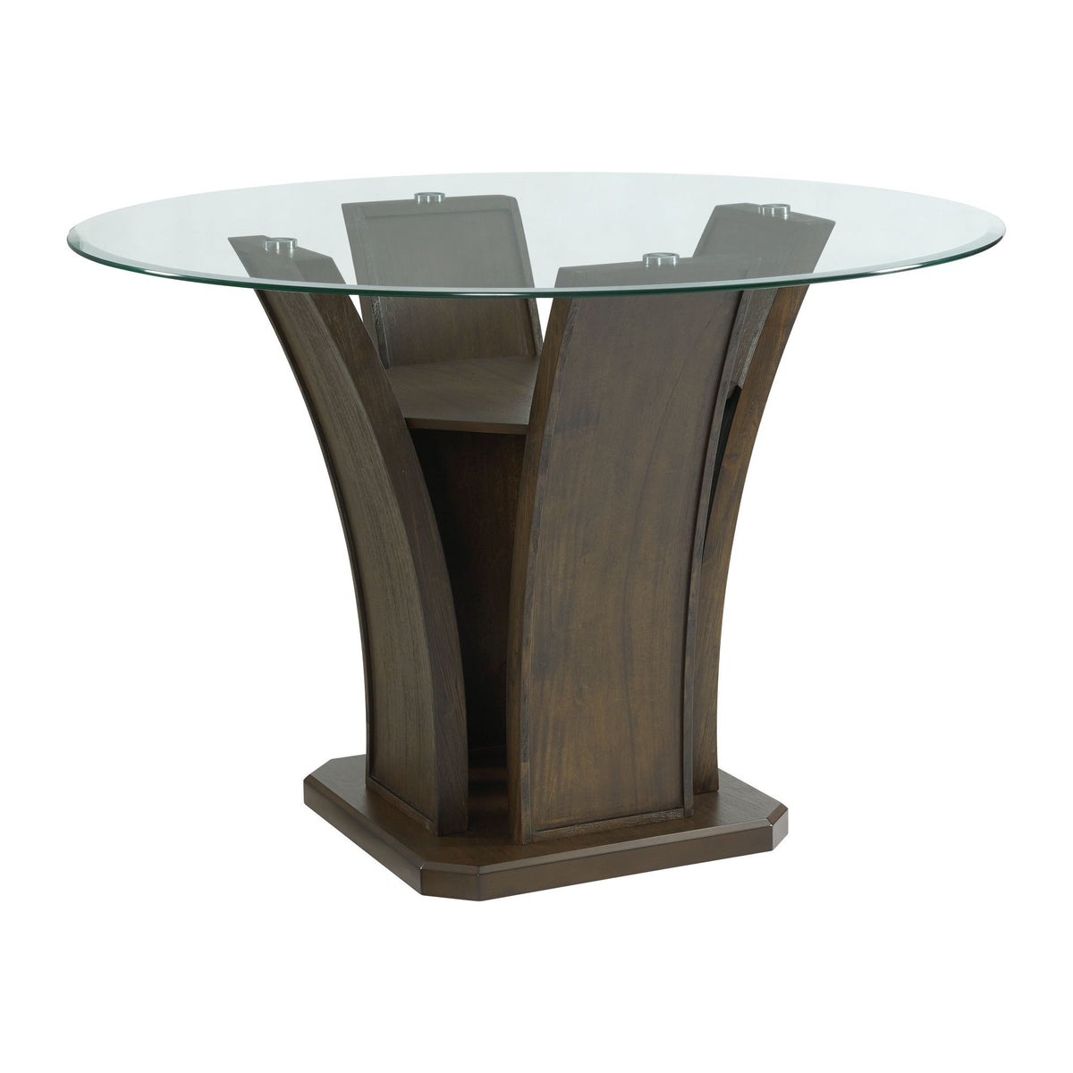 Dapper Round Counter Height Dining Table in Dark Brown by Elements International, view 2