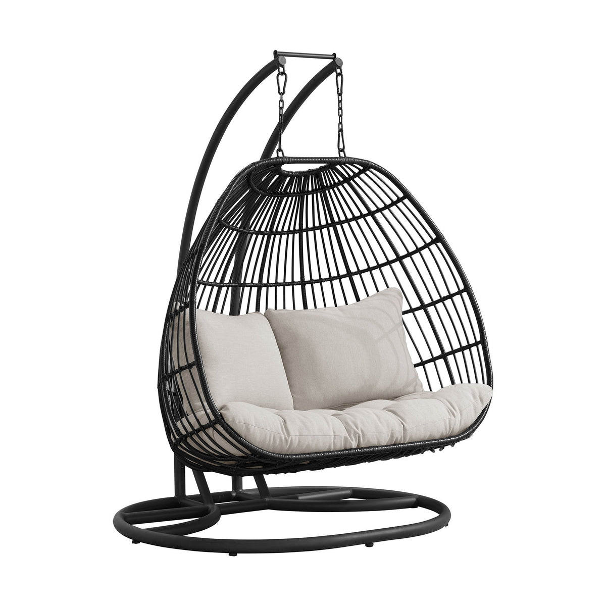 Playa Double Swing Chair Complete in Dark Gray by Elements International