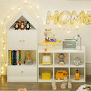 Versatile Children's Bookshelf With House Shaped Design, Multi Functional Storage