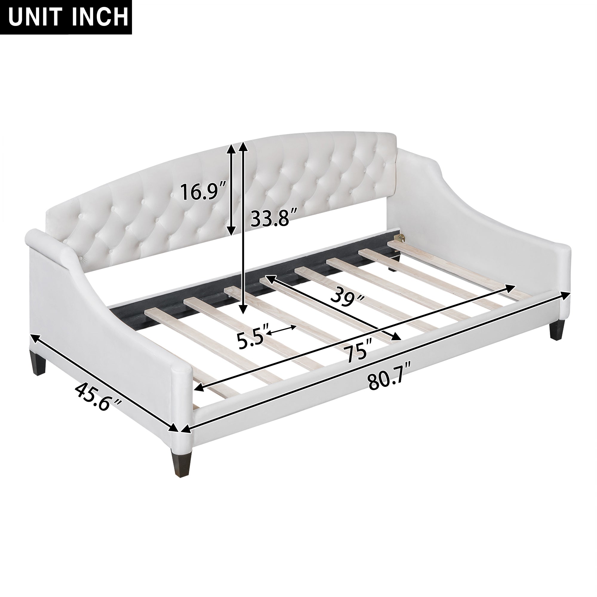 Modern Luxury Tufted Button Daybed,Twin,Beige - Atlantic Fine Furniture Melbourne FL