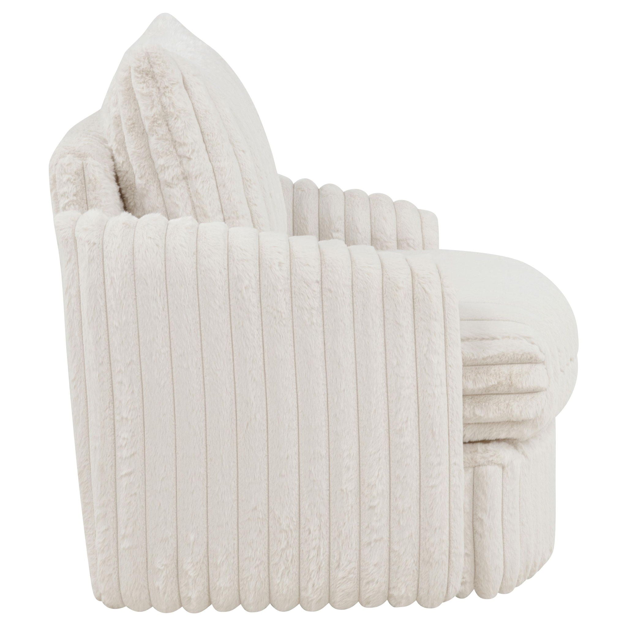 Sarco Corduroy Upholstered Swivel Accent Arm Chair Ivory