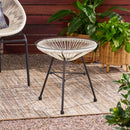 Nusa - Modern Rattan Side Table With Tempered Glass Top
