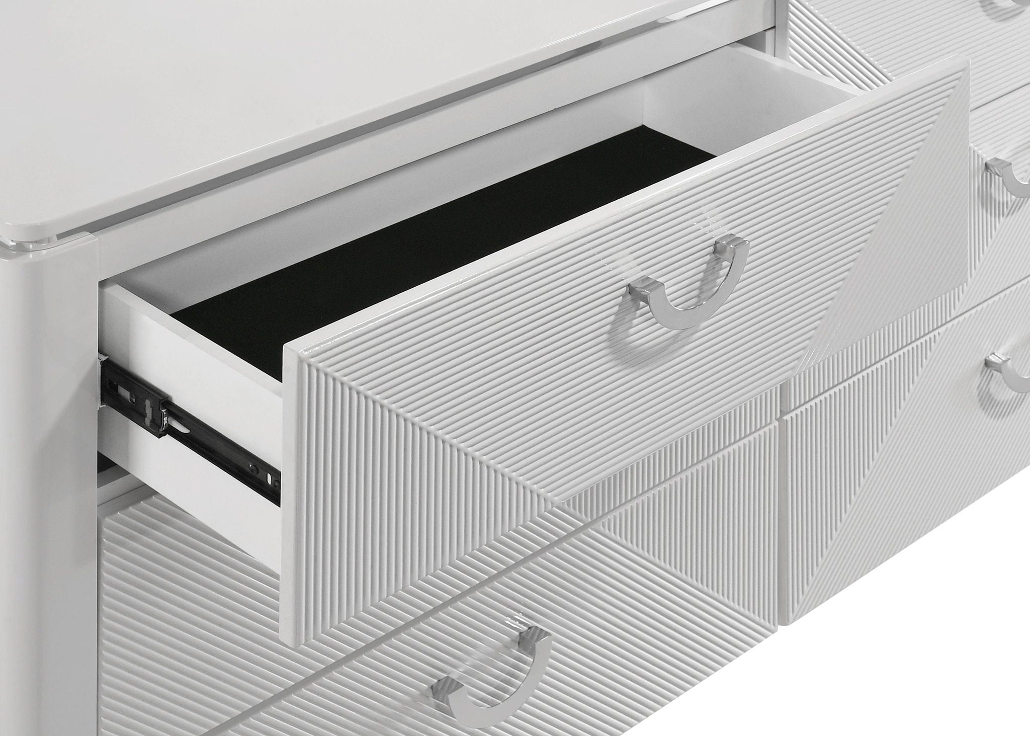 Cassia 6-drawer Bedroom Dresser Cabinet White High Gloss