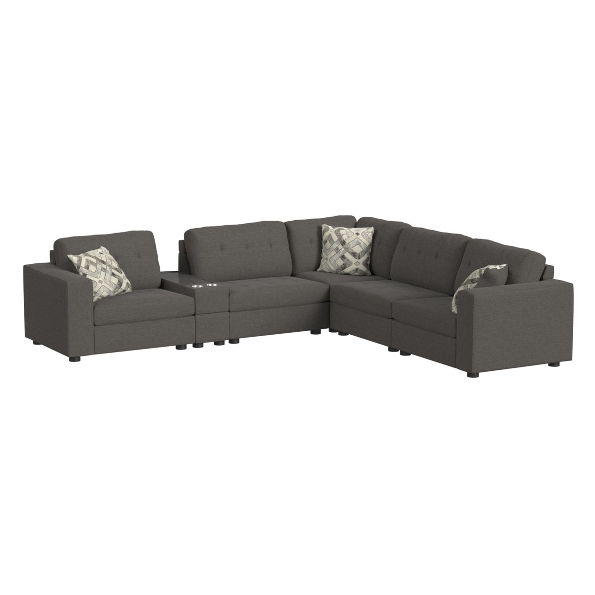 Options One Living Room Set Sectional in Blue by Elements International, view 49