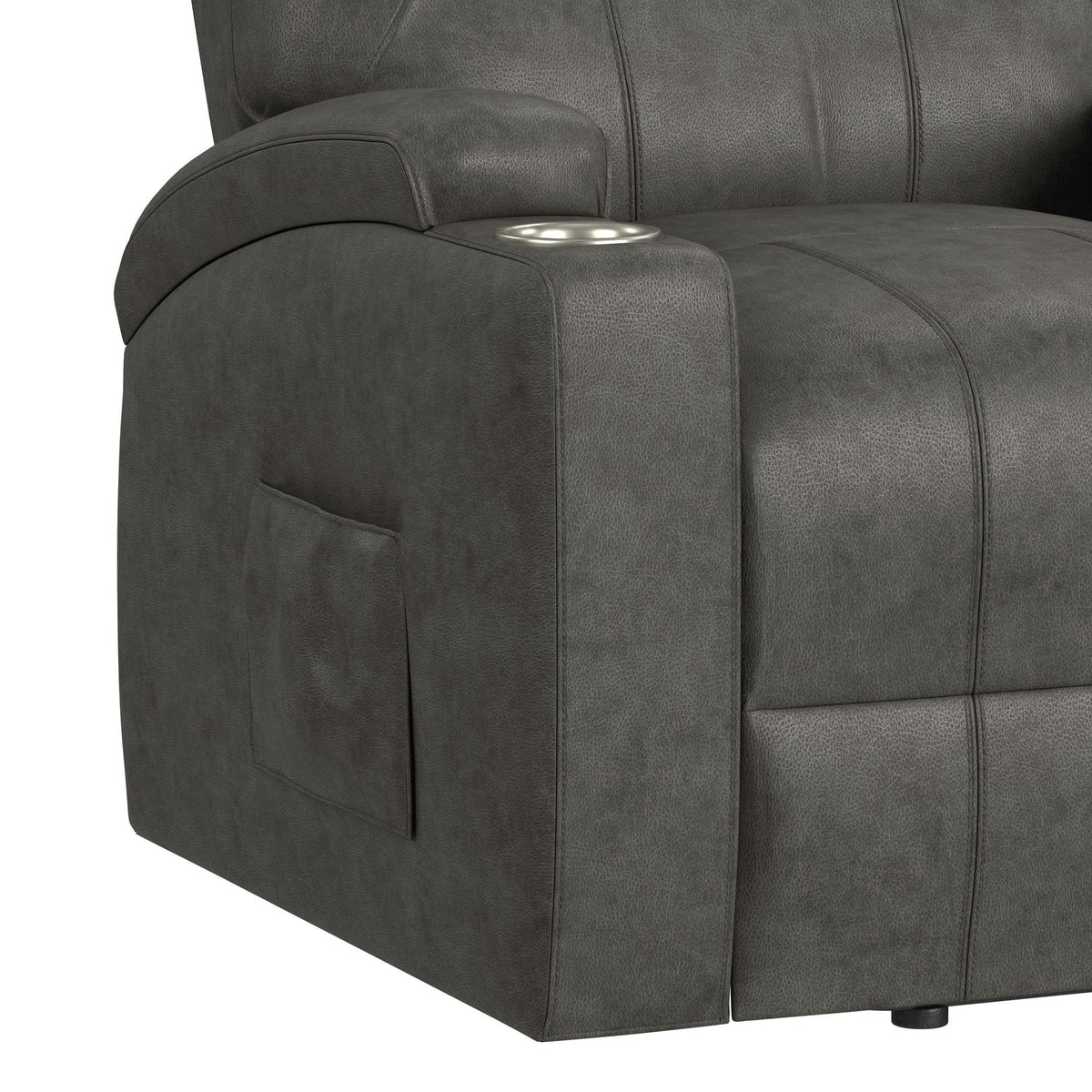 Kenmore P1 Lift Chair With Heat Massage in Simba Dark Gray by Elements International, view 11