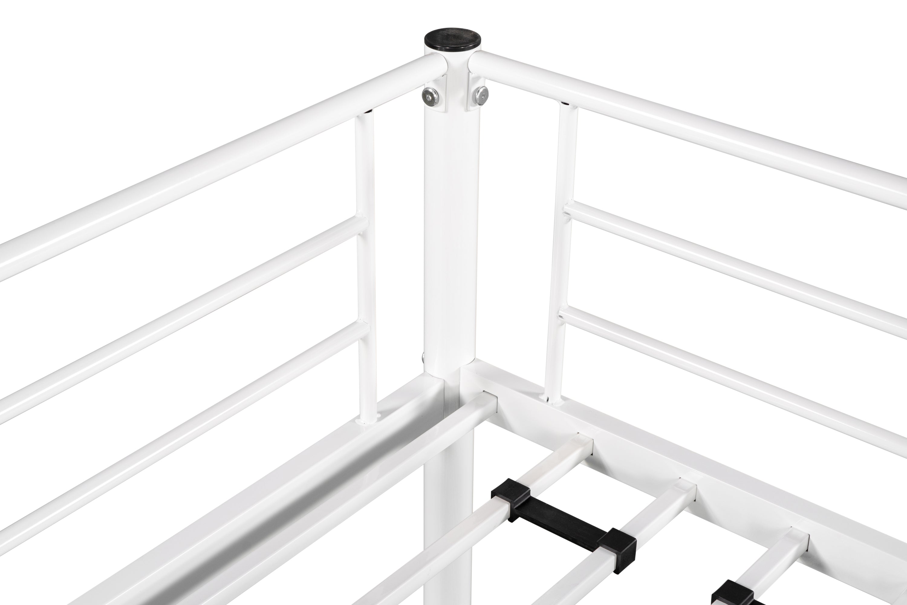 Metal Twin over Twin Bunk Bed/ Heavy-duty Sturdy Metal/ Noise Reduced Design/ Safety Guardrail/ 2 Side Ladders/ CPC Certified/ No Box Spring Needed