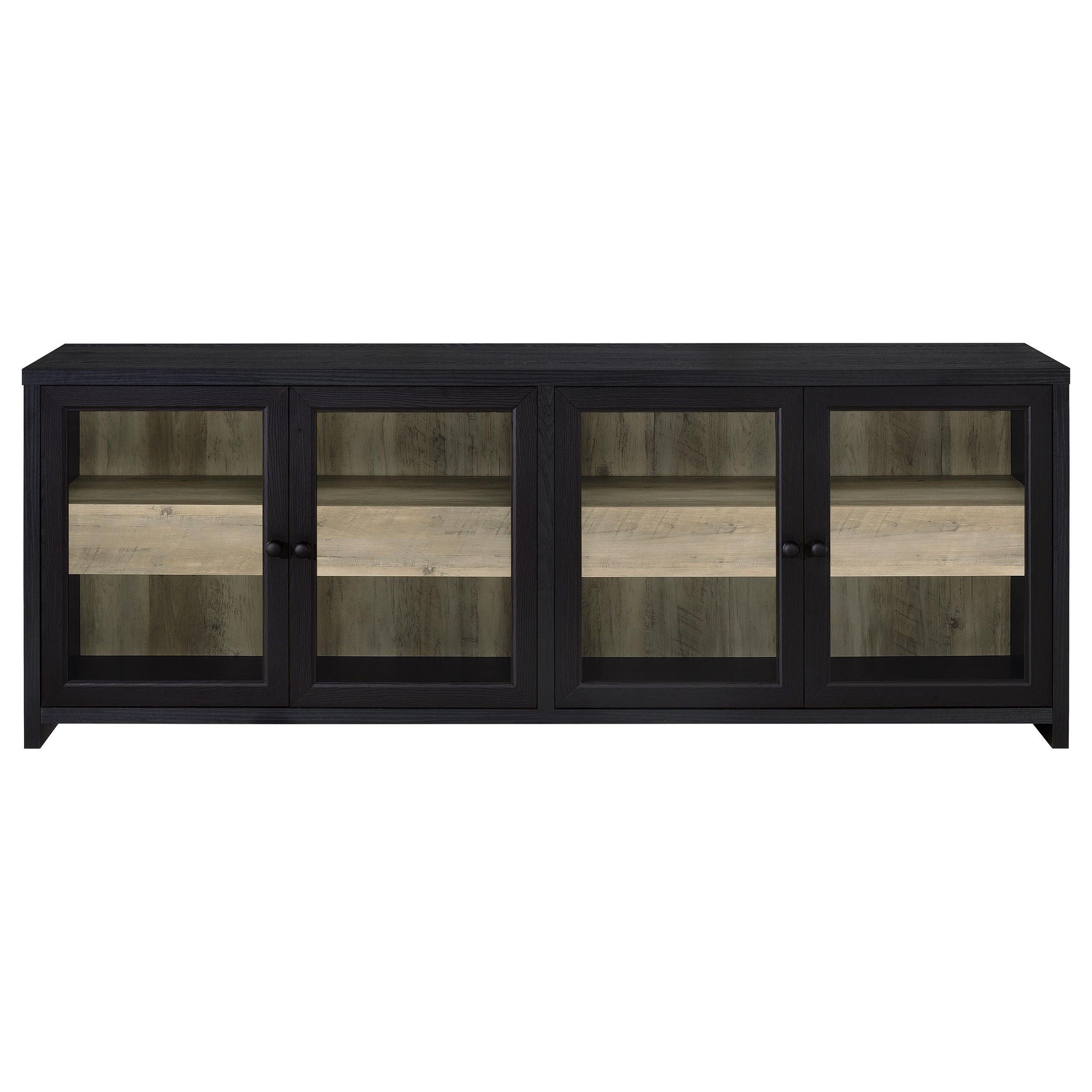 Denison 79-inch 4-door TV Stand Media Console Black