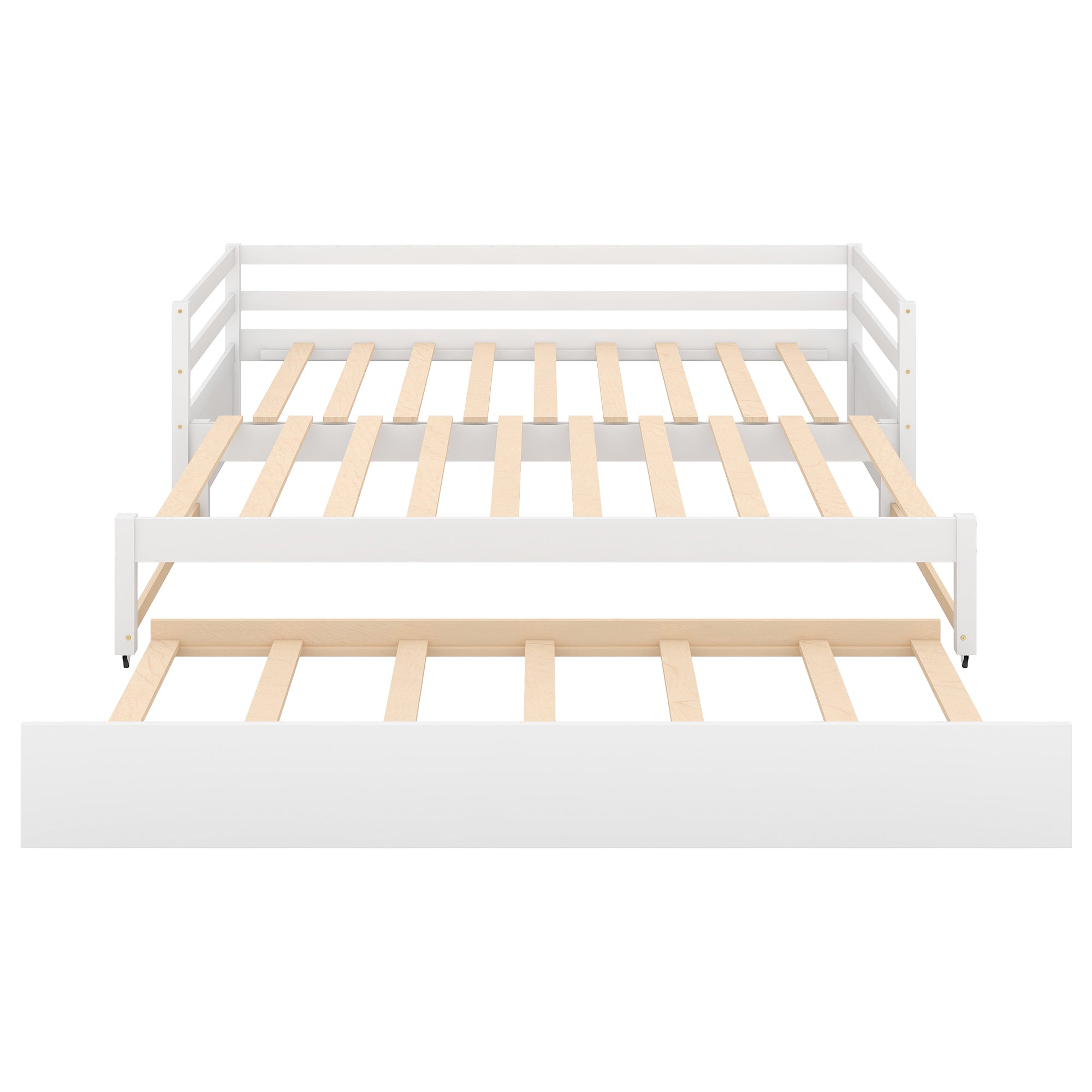 Twin or Double Twin Daybed with Trundle,White