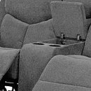 Kalen - Chenille Loveseat With Console - Gray