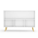 Kids Bookcase With Collapsible Fabric Drawers, Children's Book Display, Toy Storage Cabinet Organizer - White / Pink