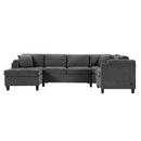 U Shaped Sectional Sofa, Corner Living Room Couch With Built In Cup Holders, Storage, USB Ports