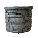 Contemporary Circular Fire Pit With 40, 000 Btu - Gray