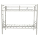 Metal Bunk Bed For Kids, Convertible Bedframe With Ladders & Guardrail