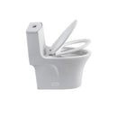 Elegant One Piece Toilet With Tornado Dual Flush, Siphonic S Trap 12", Soft Close Seat, Dual Flush, Ada Height, Glossy - Gloss White