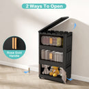 Folding Storage Cabinet With Magnetic Doors And Wheels