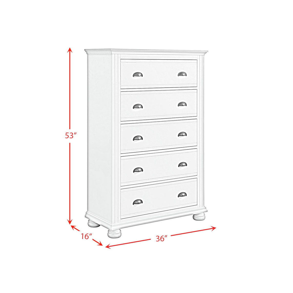 Kona Panel Bedroom Set in White by Elements International, view 18