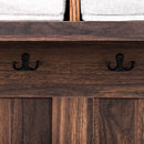 Hall Tree With 6 Hooks And Hinged Lid, Coat Hanger, Storage Bench, 3 In 1 Design