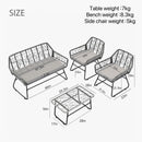 4 Piece Wicker Patio Furniture Set With Tempered Glass Table And Detachable Cushions
