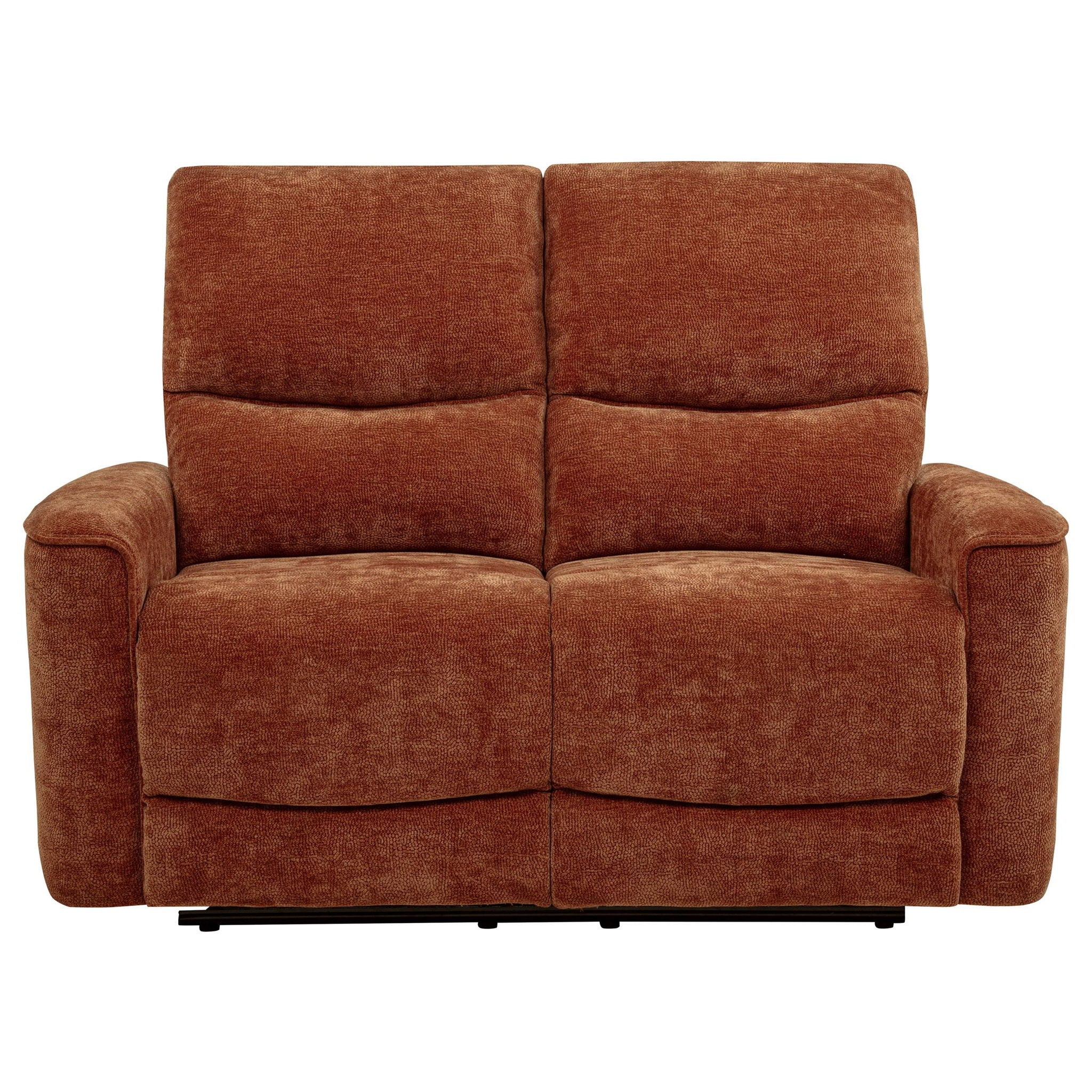 Navarro Chenille Upholstered Reclining Loveseat Burnt Orange