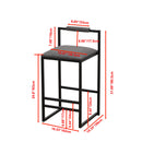 Elegant Bar Stool Set With Backrest And Footrest, Counter Height (Set of 2)